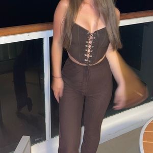 White fox brown set coord